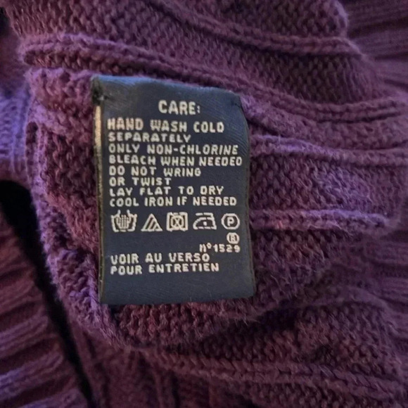 Ralph Lauren Sport Women’s 100% Cotton Cable Knit Deep Purple Sweater Jumper L - Picture 11 of 16
